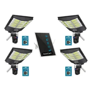 RobiCam SOLAR Protect MAX PRO – Ηλιακό σύστημα για βιντεοεπιτήρηση μελισσοκομείων και φραγμάτων – 4 διπλές κάμερες 20X ZOOM, με ενσωματωμένες λάμπες, ηλιακό δρομολογητή με SIM και κάρτες μνήμης 128GB